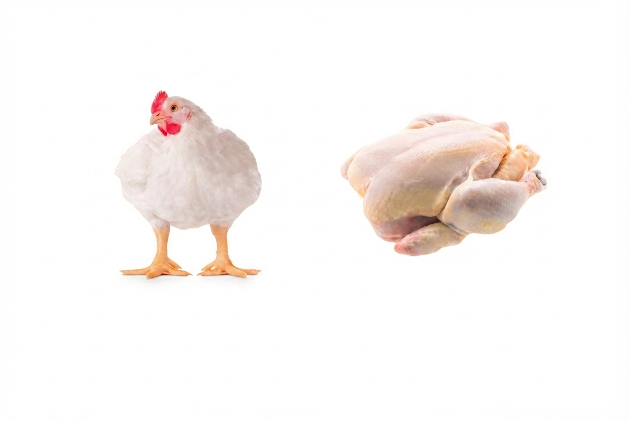 Poulet de chair plumé 1.2kg